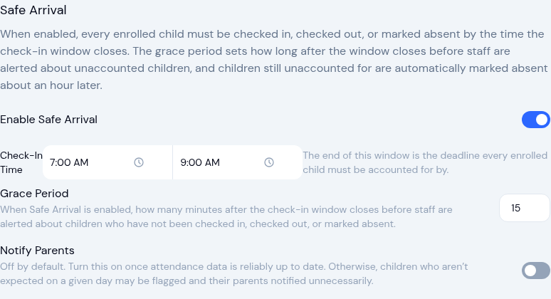 Safe arrival: accounting for every enrolled child each morning