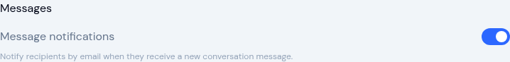 Messages notification group with the Message notifications switch turned on
