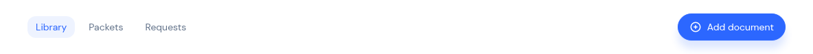 The Library, Packets, and Requests tabs with the Add document button